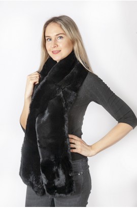 Black rex fur scarf